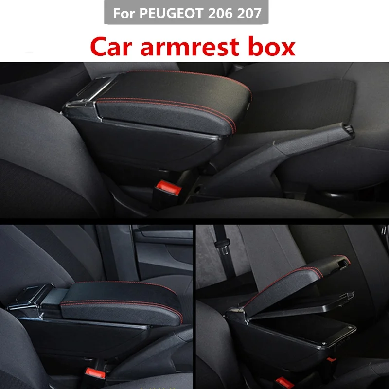 Автомобильный подлокотник для PEUGEOT 206 207 центральный контейнер хранения Стайлинг