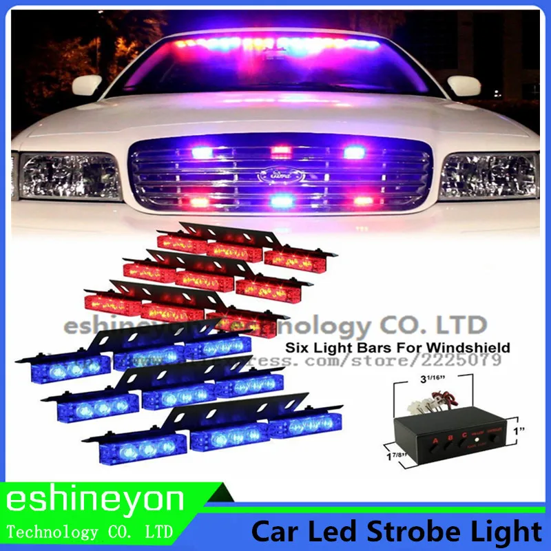 54 LED Car Vehicle Led Emergency Warning Strobe Lights 6X9LED Grille