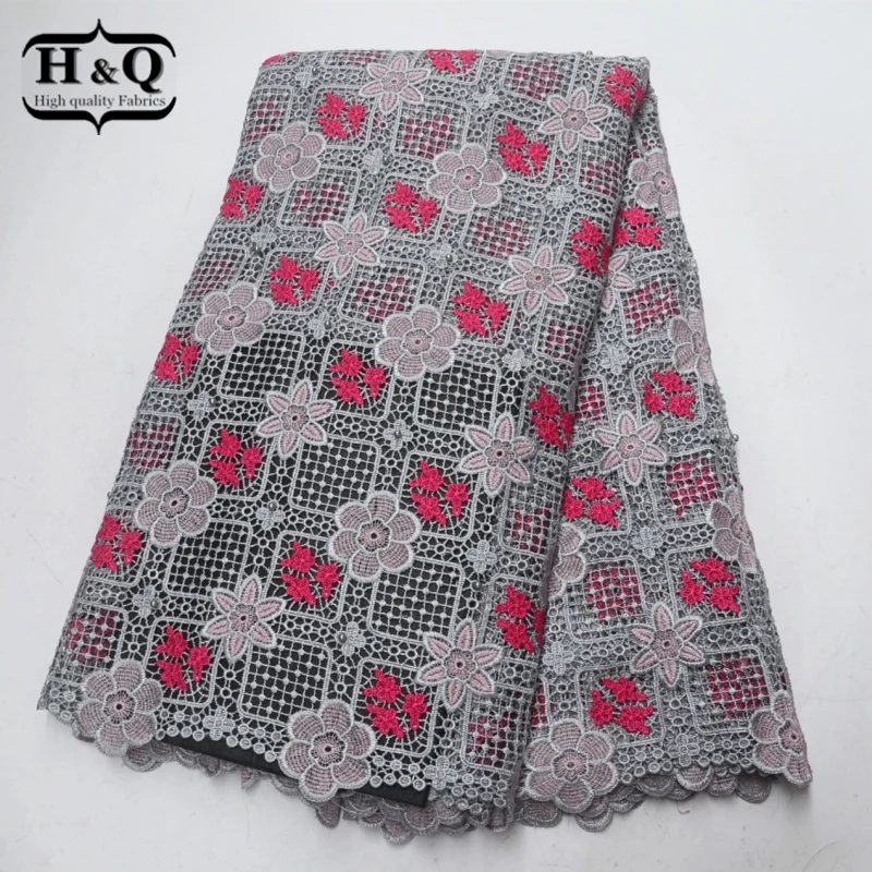 

African Guipure lace high quality African Water Soluble lace fabric Embroidery With Beads 5 yards/pcs For Women dress,Clothing