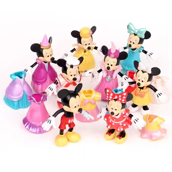 

Action 8 PCS/Set Disney Cartoon Mickey and Minnie Mouse Dressup Dolls Children Gift MICKEY & MINNIE PVC Disney Toys Collectibles