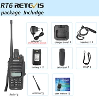 dual band uhf vhf Retevis RT6 Waterproof מכשיר הקשר IP67 5W 128CH Dual Band VHF UHF רדיו FM VOX LCD תצוגה ניידת ללכת לדבר ווקי טוקי (5)