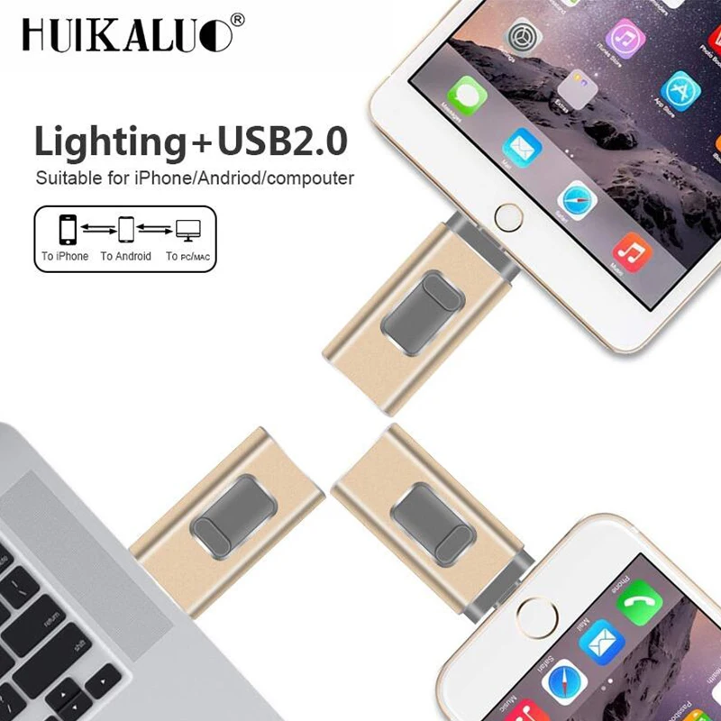 USB флэш накопитель OTG 128 Гб 64 ГБ 32 для iPhone 8/6/6s/7/ipad/Android смартфон высокоскоростной