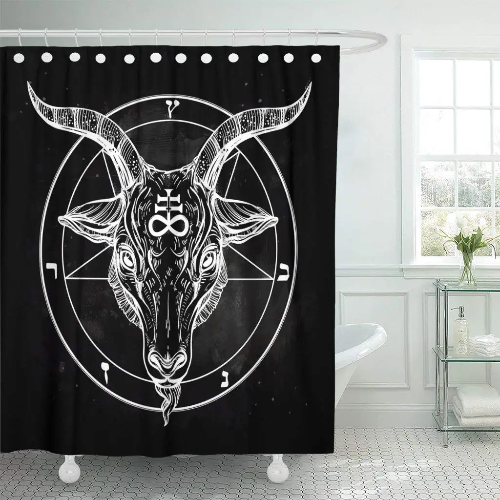 Satanic Baphomet Doormat Leviathan cross Gothic home decor occult goat skull