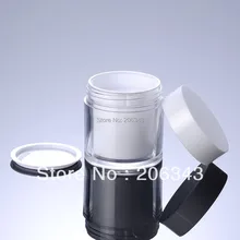 50G frasco de plástico de doble pared de la botella de crema blanca de noche crema/crema de día/humectante/gel/cera del pelo/ojo crema cosmética embalaje