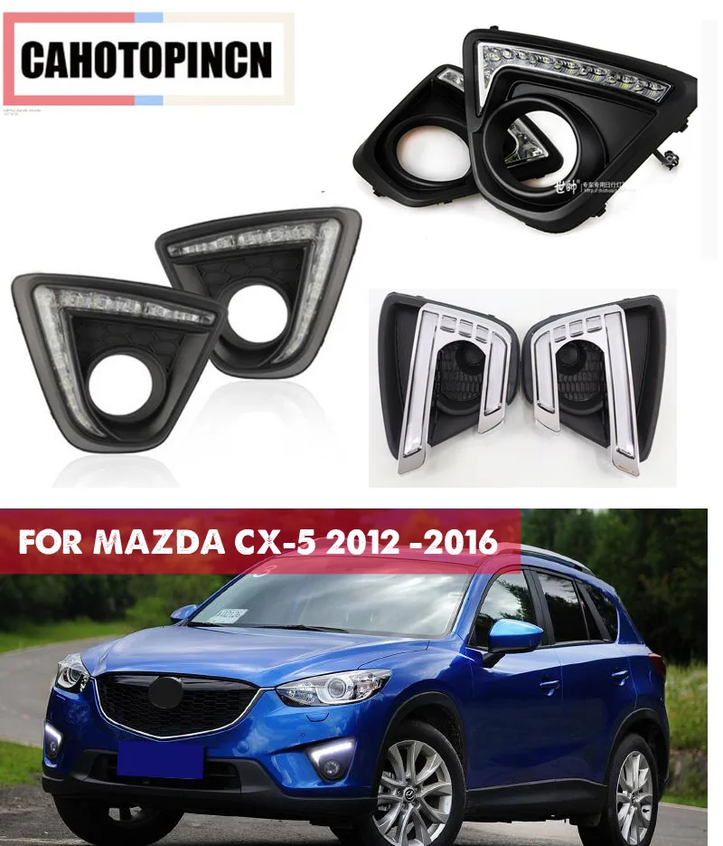 

Turn Signal style Relay 12V led car drl daytime running lights with fog lamp hole for Mazda cx-5 cx5 cx 5 2012 - 6