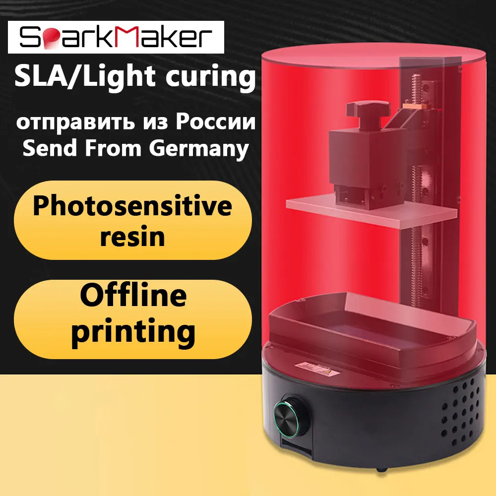 Новейший SparkMaker-1 3d принтер поставки мини настольный sla/lcd/dlp 3d УФ Смола 3D принтер Drucker