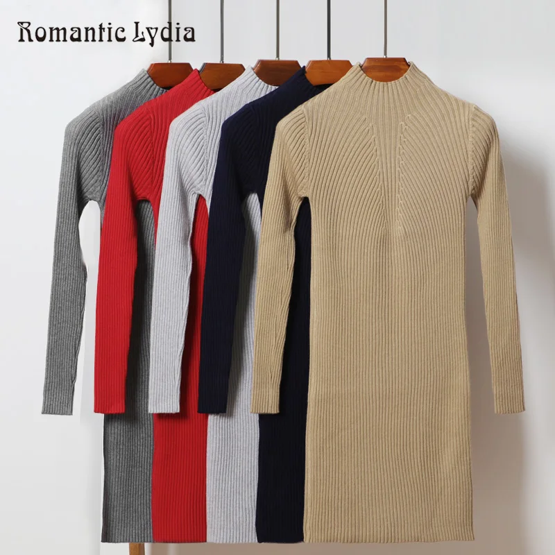 Winter Woman Sweater Knitting Pullovers Knitted Elasticity Casual Jumper Slim Turtleneck Warm Female Long Sweaters | Женская одежда