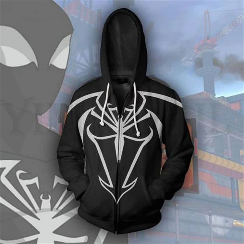Мужские и женские толстовки на молнии Venom Spiderman 3d принт с капюшоном куртка Mravel 4 фильм Супергерои Толстовка уличная одежда костюм