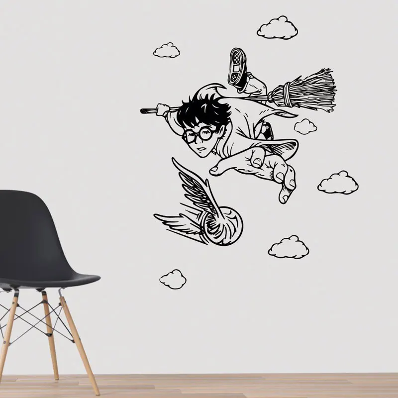 

Baby Potter Flight Decal, Potter Magical Poster Wall Decoration Gryffindor DIY Murals HP12
