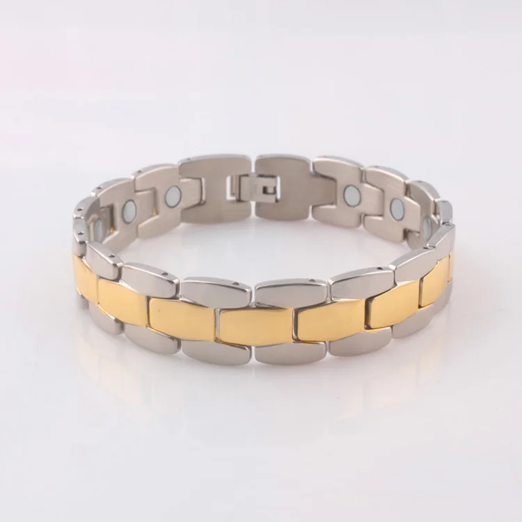 New arrival Gold color Power balance bracelet Stainless Steel mens