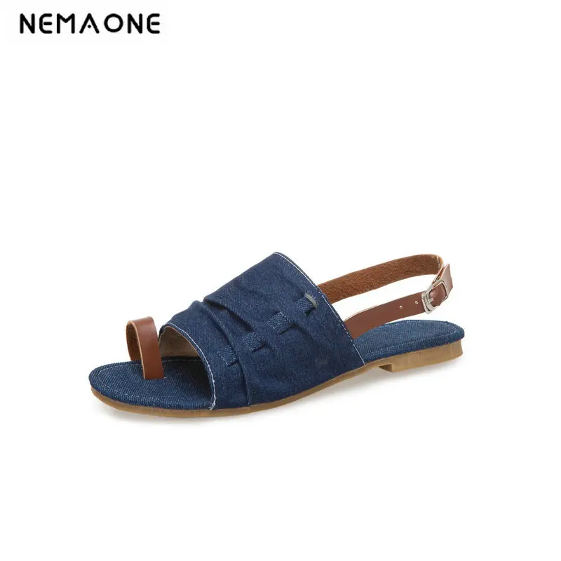 

2019 Women fashion Classic Sandals Shoes denim Ankle Strap Sandals Ladies Casual Shoes Gladiator Female Footwears Summer