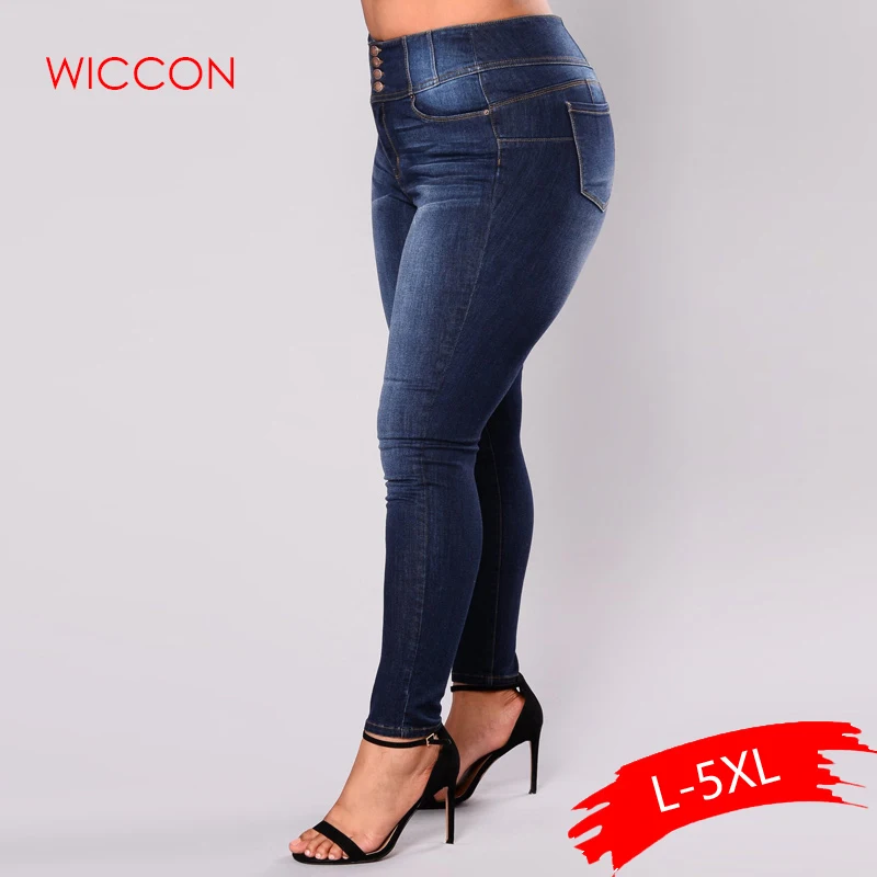 

Women 5XL Plus Size Jeans Feminino Casual Push Up Denim Jeans Strech High Waist Skinny Pants Slim Fit Bodycon Trousers
