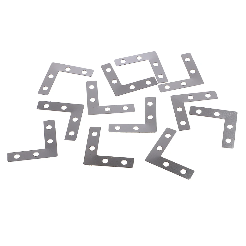 100pcs Heavy Duty Metal L Shape Corner Brace Plate 90 Angle Bracket Photos Frame Picture Bracket 38mmx38mm Furniture Accesories 