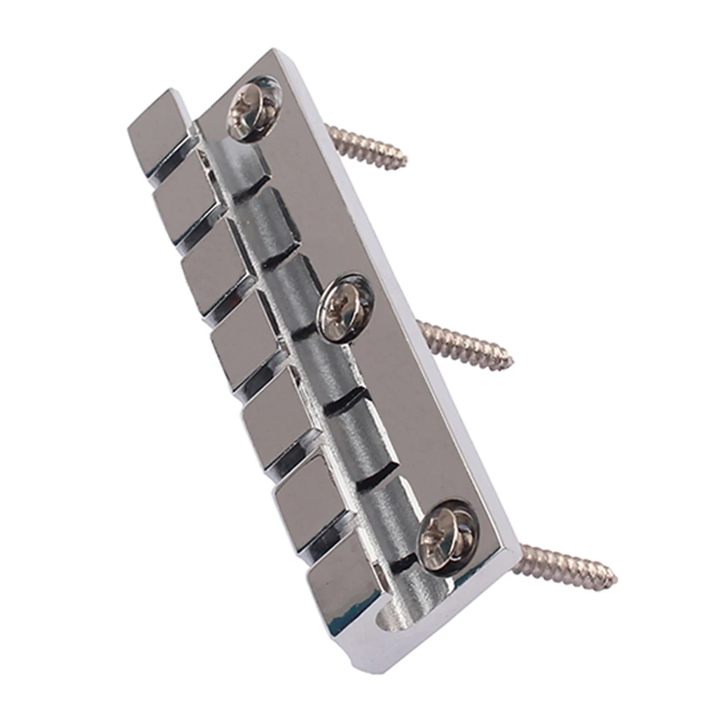 Metal 6 String Guitar Bridge Stopbar Tailpiece with Mounting Screws for Electric Guitar Replacement Parts Accessories