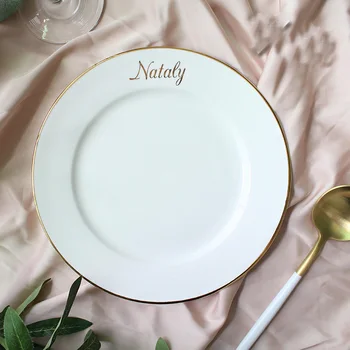 

unique Customized ceramic dish Wedding Anniversary party supplies favors personalized gold logo Birthday gifts bridesmaid gift