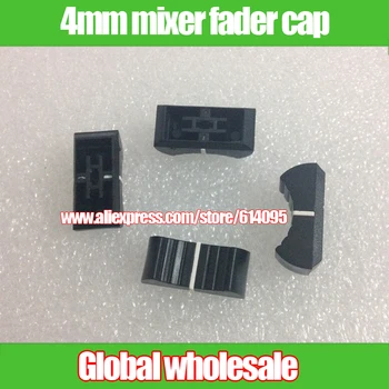 

10pcs Black mixer fader cap straight slide potentiometer fader button / Playing discs knob cap 4mm hole audio adjustment cap