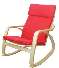 Comfortable Relax Rocking Chair Gliders Lounger Cotton Fabric Cushion Seat Living Room Furniture Modern Adult Rocking