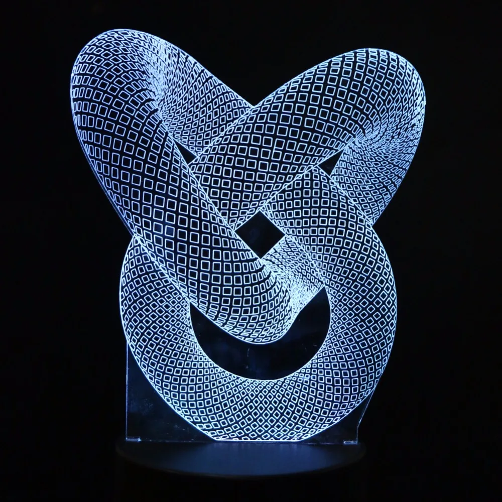 Creativo 3D ilusión lámpara LED noche luz 3D gráficos abstractos acrílico lamparas ambiente lámpara Novedad en iluminación hogar decorar