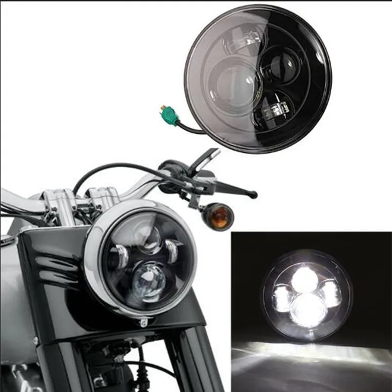 Motorcycle Accessories 7'' Round projector LED Headlights 6000K H4