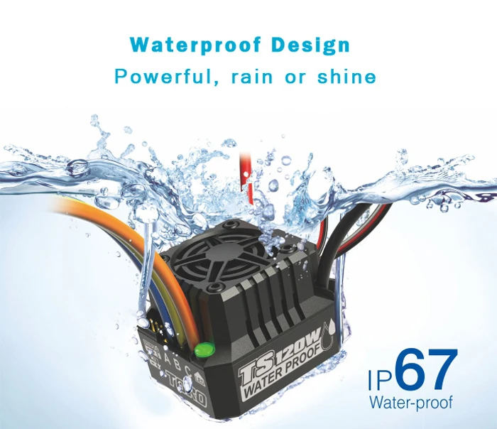 

New Arrival Spare Part SKYRC TS120W 120A IP67 Waterproof Brushless motor Anti-Water ESC for HSP 1/10 1/12 RC Car Sensorless