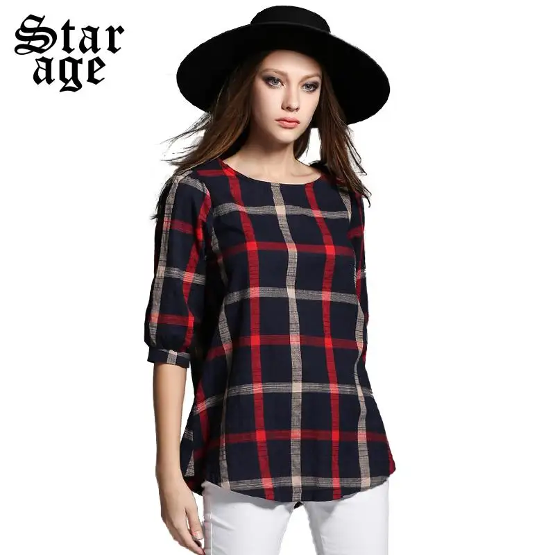 Blusas a cuadros para dama Outlet