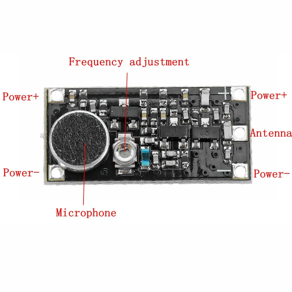 LEORY DC 2 V до 9 V 88-108 МГц fm-передатчик Беспроводная система наблюдения с микрофоном Модуль платы частоты