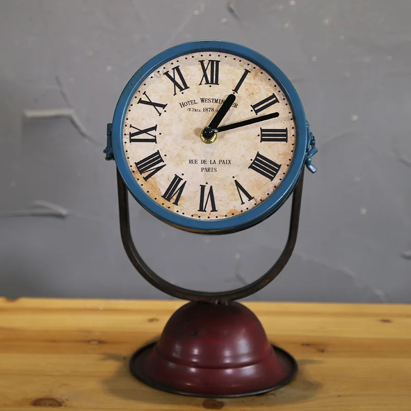 American Vintage Industrial Steampunk Desktop Table Searchlight Shaped Iron Clock Ornaments Office Cafe Display Model American Vintage Industrial Steampunk Desktop Table Searchlight Shaped Iron Clock Ornaments Office Cafe Display Model