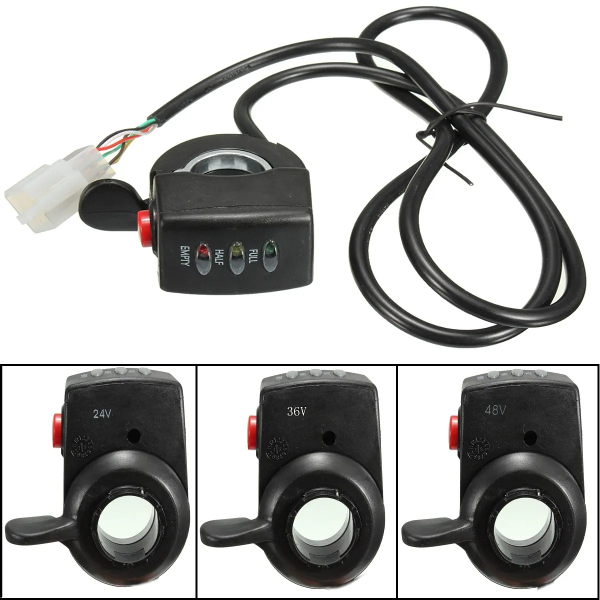 

7/8'' Electric Bike E-bike LED Power Display Button Switch Throttle 24V/36V/48V