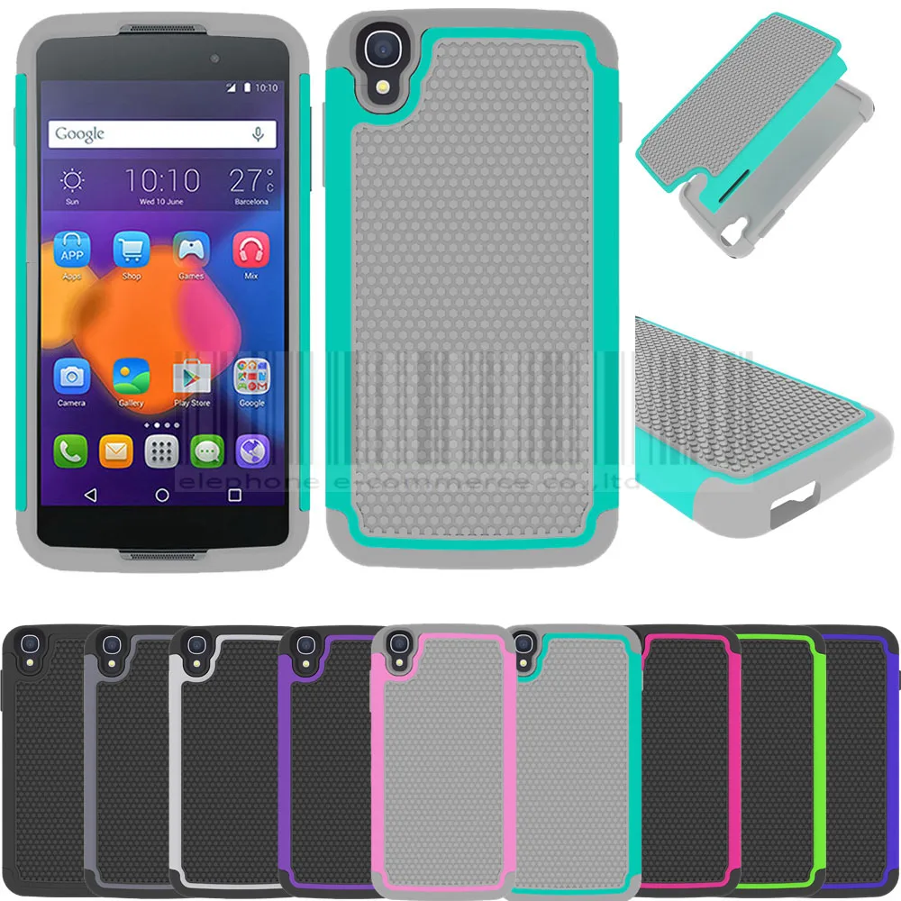 

Protective Rugged Dual Armor Impact Hybrid Hard Case Cover For Alcatel One Touch Idol 3 4.7 inch OT-6039 6039Y 6039 6039A 6039K