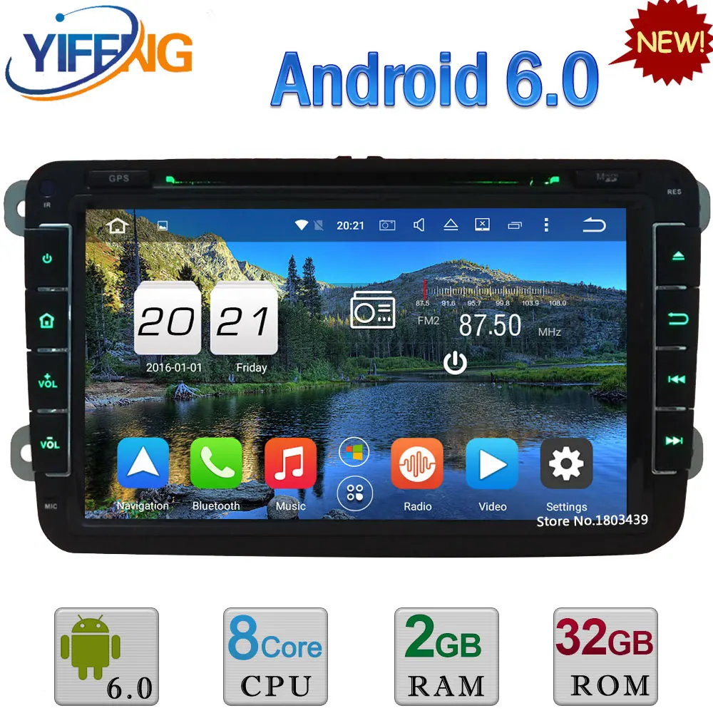 8 2DIN Android 6 2GB RAM 32GB Octa Core Car DVD font b Radio b font
