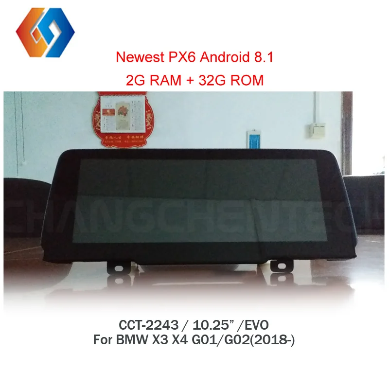 Px6 Android 8,1 para BMW X3 X4 G01 G02 2018 EVO con 6 Core CPU LPDDR4 2G RAM incorporada wiFi, Bluetooth, TV pantalla táctil unidad 43
