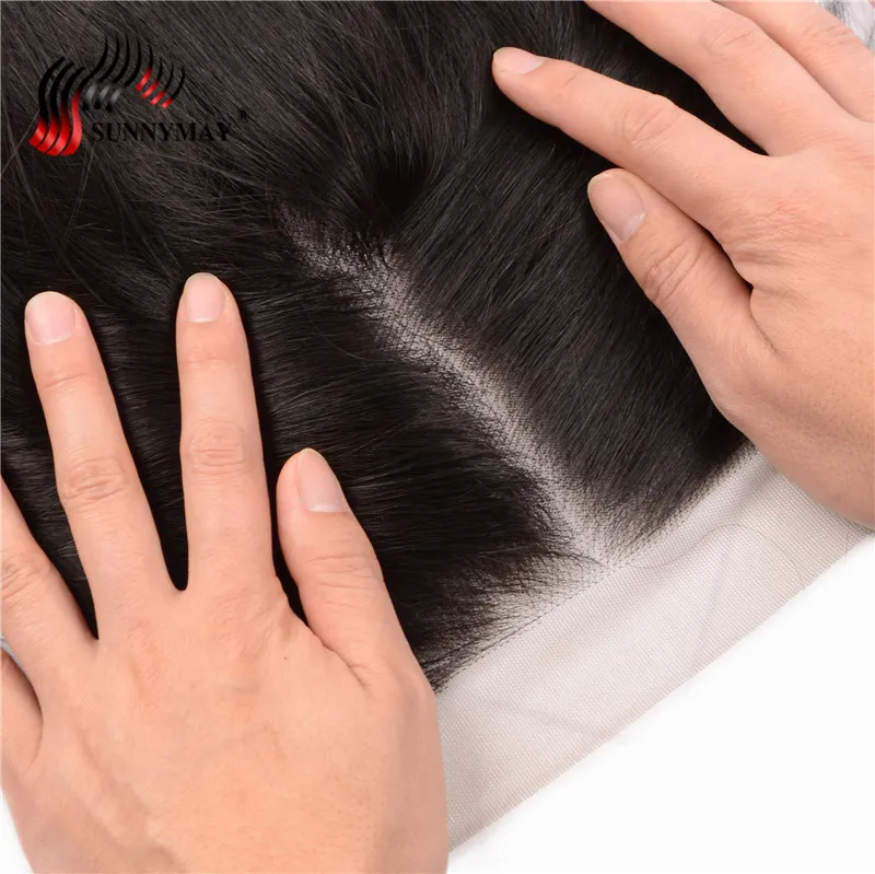 

Sunnymay Lace Closure 5x5 Indian Virgin Hair Lace Frontal Closure Bleacked Knots Pre Plucked Human Hair Pieces