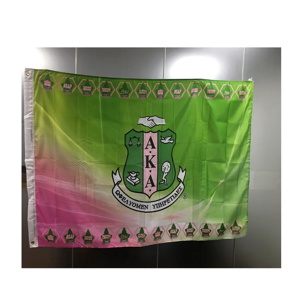 

Custom 3x5 Ft Greek Letters Alpha Kappa Alpha Aka Sorority Flag,90*150cm AKA 100% polyester flag