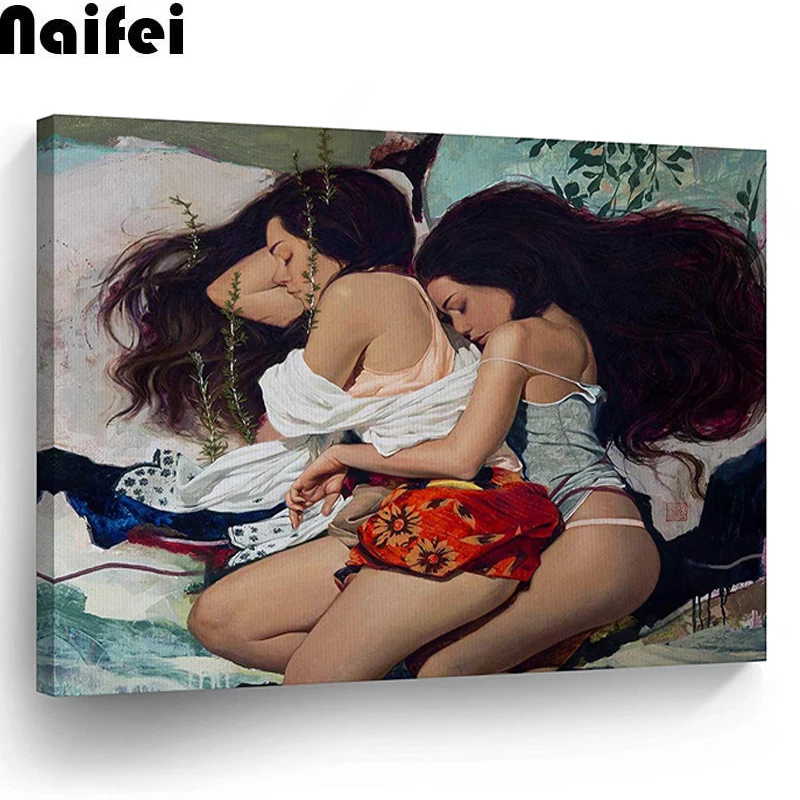 

New 5D DIY Diamond embroidery 2019 home decoration gay Lesbian Couple Lovers Girl diamond painting Cross Stitch Rhinestone