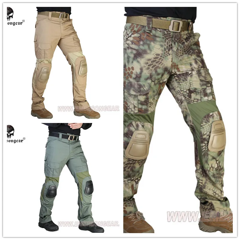 Emersongear G2 тактические штаны с наколенниками страйкбол боевой подготовки военные брюки EM7038 Койот коричневый Мультикам Emerson