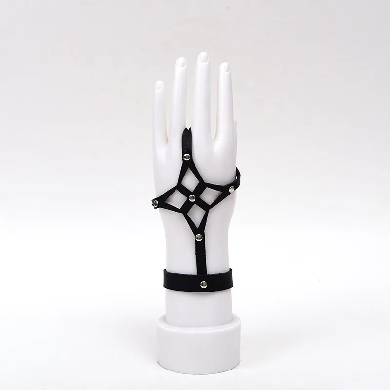 

Retro Women Men Gothic Steampunk PU Leather Skull Eagle Wings Bracelet Decorative Gloves Costumes Party Handwear Program Props