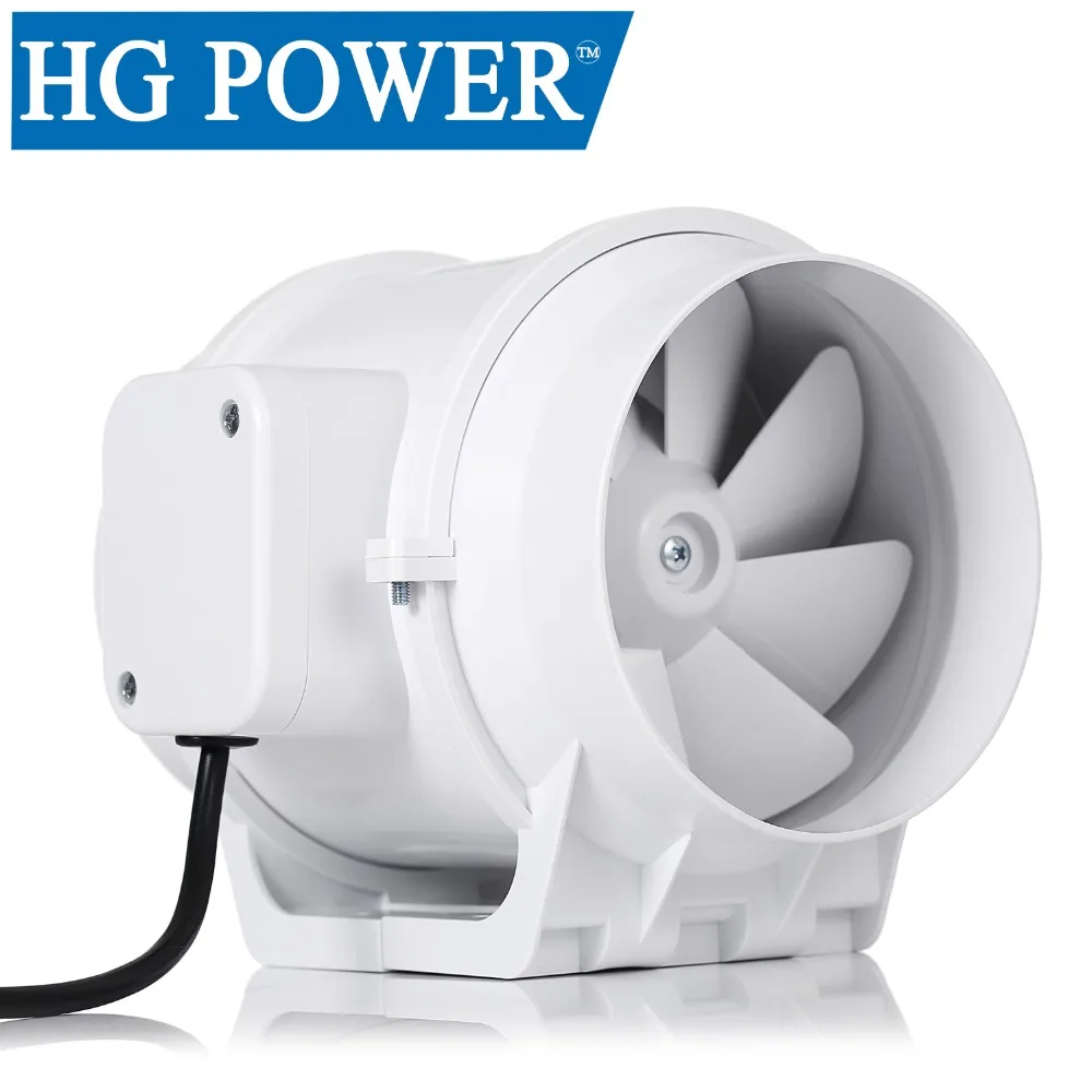 5'' 110V Silent Inline Duct Fan Exhaust Fan Hydroponic Air Blower Booster Fan for Home Bathroom Vent and Grow Room Ventilation