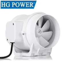 5'' 110V Silent Inline Duct Fan Exhaust Fan Hydroponic Air Blower Booster Fan for Home Bathroom Vent and Grow Room Ventilation