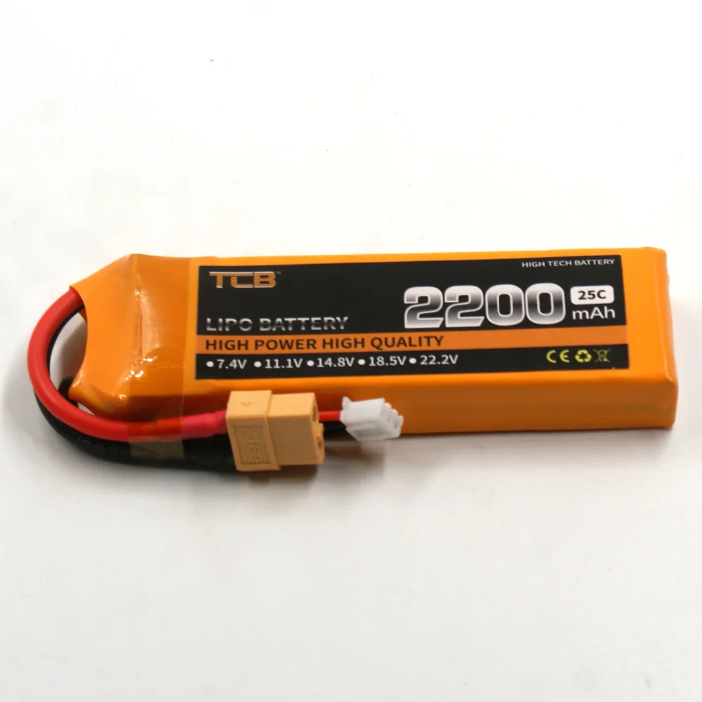 

TCB RC lipo battery 7.4v 2200mAh 25C 2s FOR RC airplane car drone free shipping