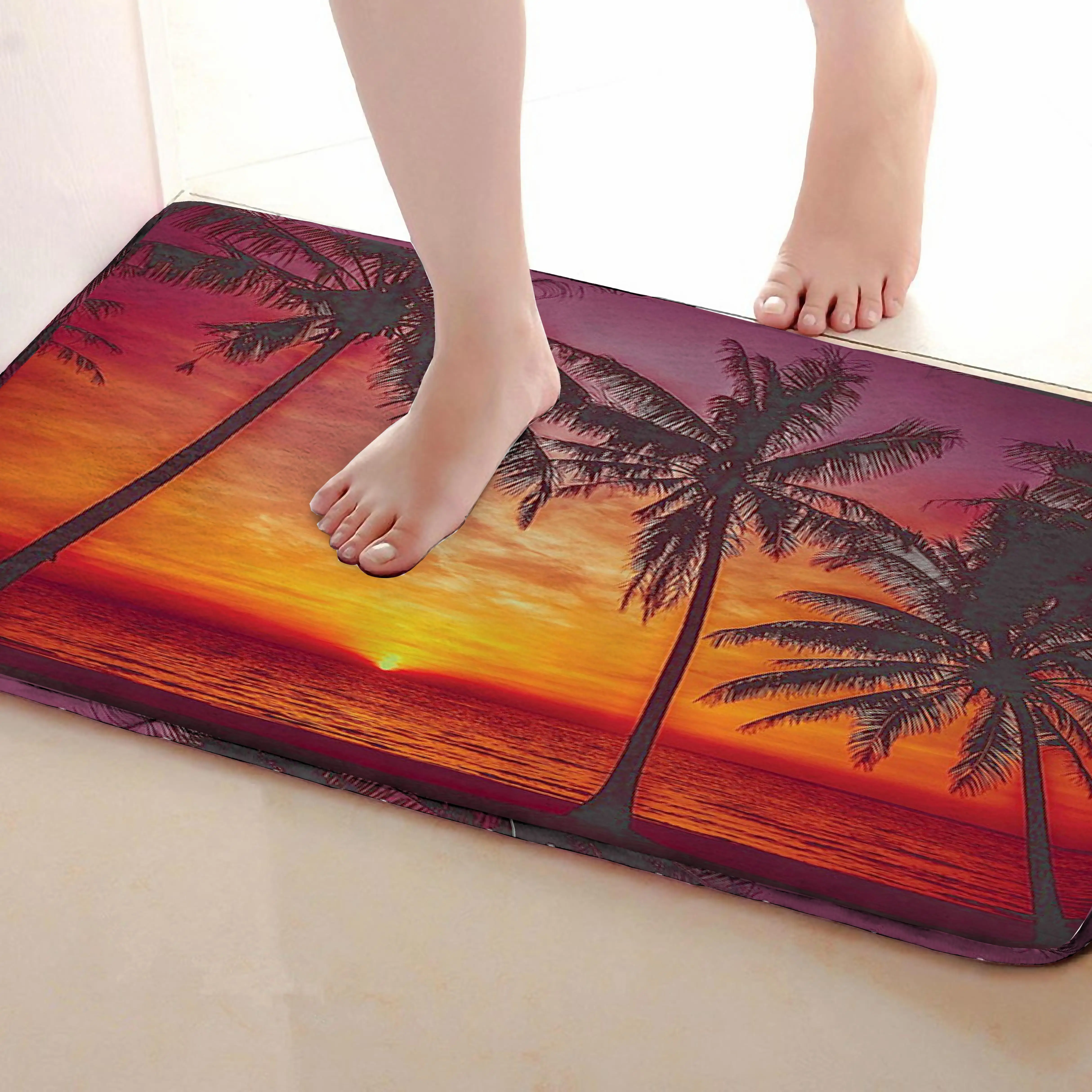 Кокосовой пальмы Стиль Ванная комната Коврики, забавные Нескользящие Для ванной Коврики, Занавески для душа Интимные аксессуары, Коврики Чинг вашей душе Шторы