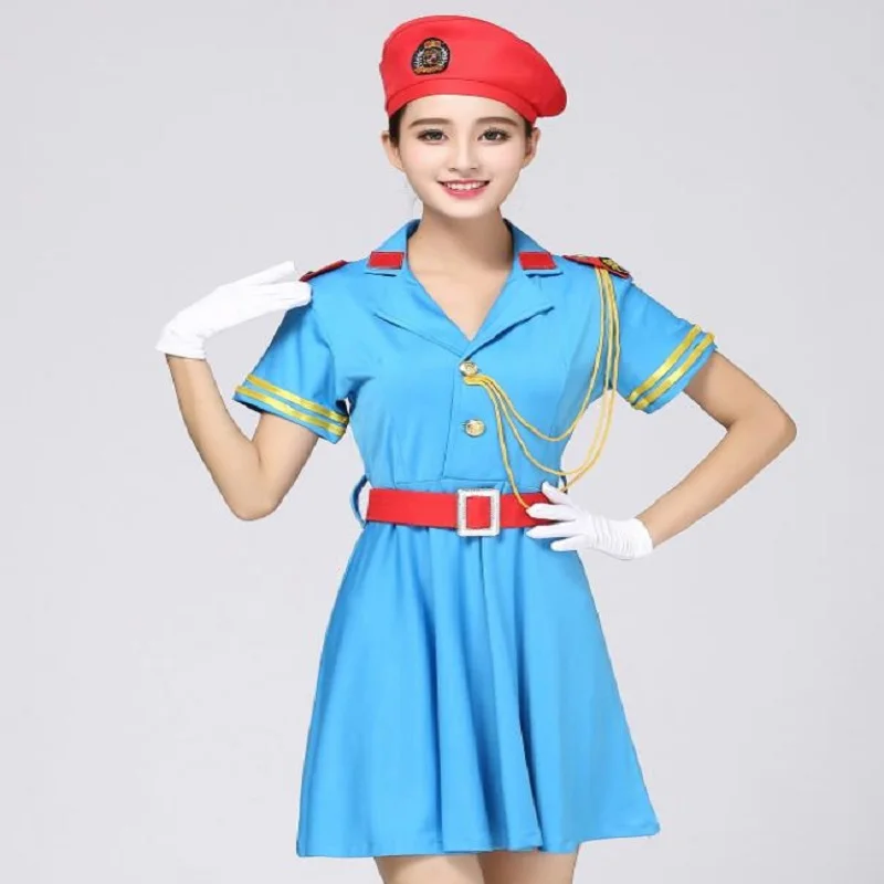 2018 Adult Female Soldier Military Brigades Camouflage Dance Costumes