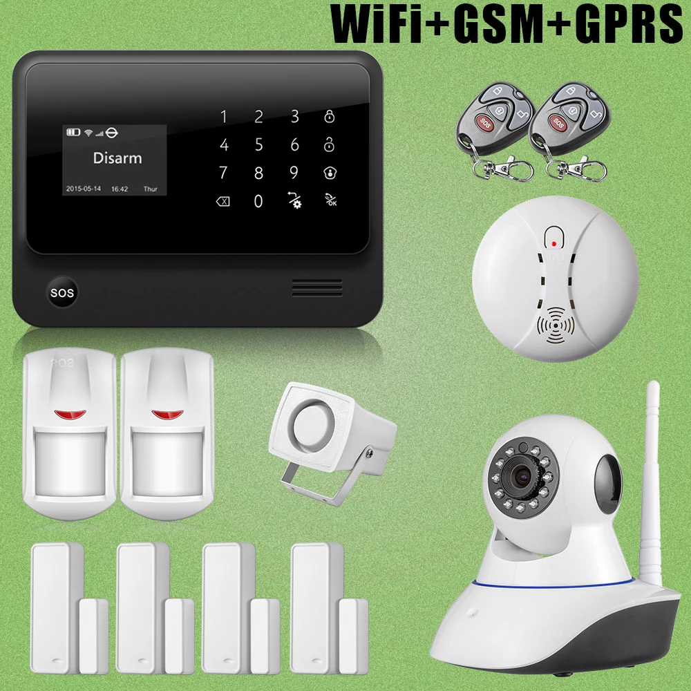 

Top Sale GSM GPRS WiFi Alarm System+Siren+Network IP Camera+Fire Alarm