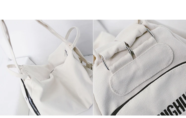 Menghuo Solid Color Multifunctional Bag Canvas Backpack Women Mochila School Bag for Travel Backpacks School Backpack for Girls (58)