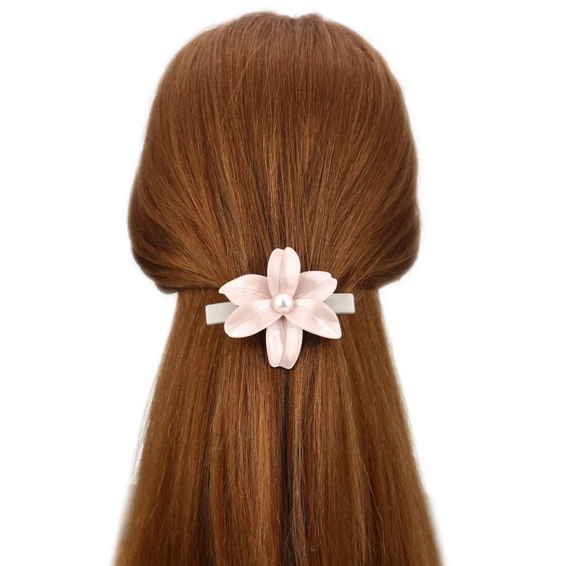Из ацетатной ткани, в форме цветка французские заколки для волос Заколки для волос для Для женщин цветок Заколки для волос украшение для волос, тиара модный головной убор аксессуары