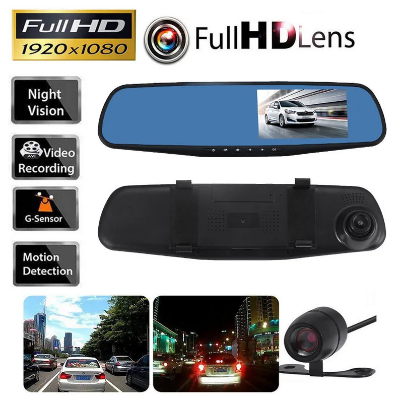 1080P HD Car DVR Dash Camera Mirror 170 Degree 4.3 Inch Display Auto Vehicle Driving Recorder Camera Dash Cam Car Camera Mirror 1080P HD Car DVR Dash Camera Mirror 170 Degree 4.3 Inch Display Auto Vehicle Driving Recorder Camera Dash Cam Car Camera Mirror