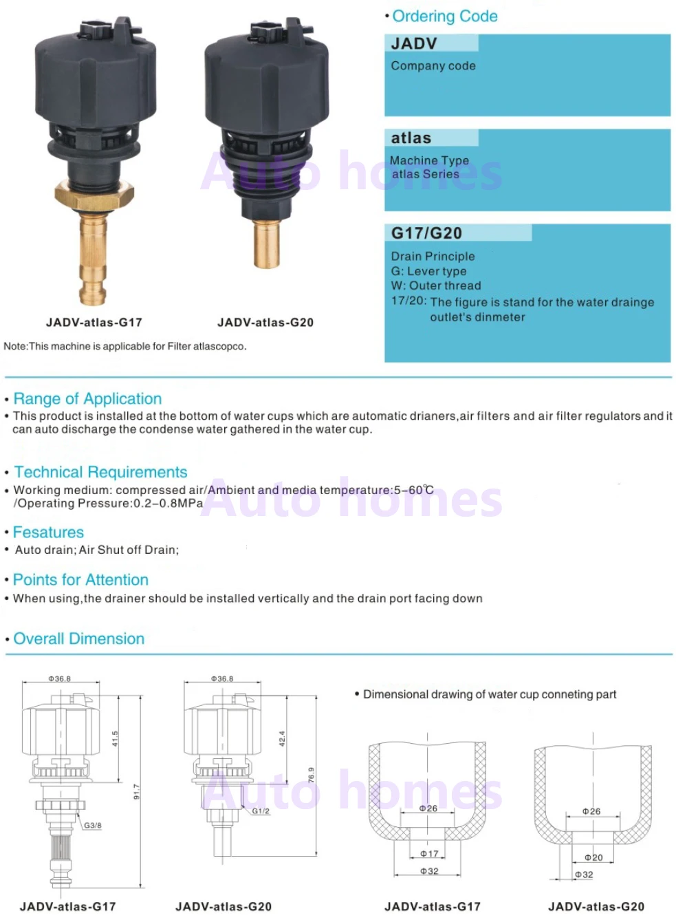 Автоматический дренажный клапан 2901056300 atlas copco автоматический сливной клапан для воздушного компрессора JADV-atlas-G17