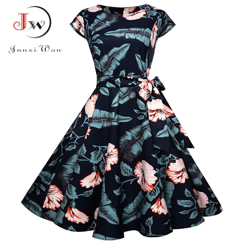Женские летние платья Vestidos винтажные Вечерние Платья с цветочным принтом