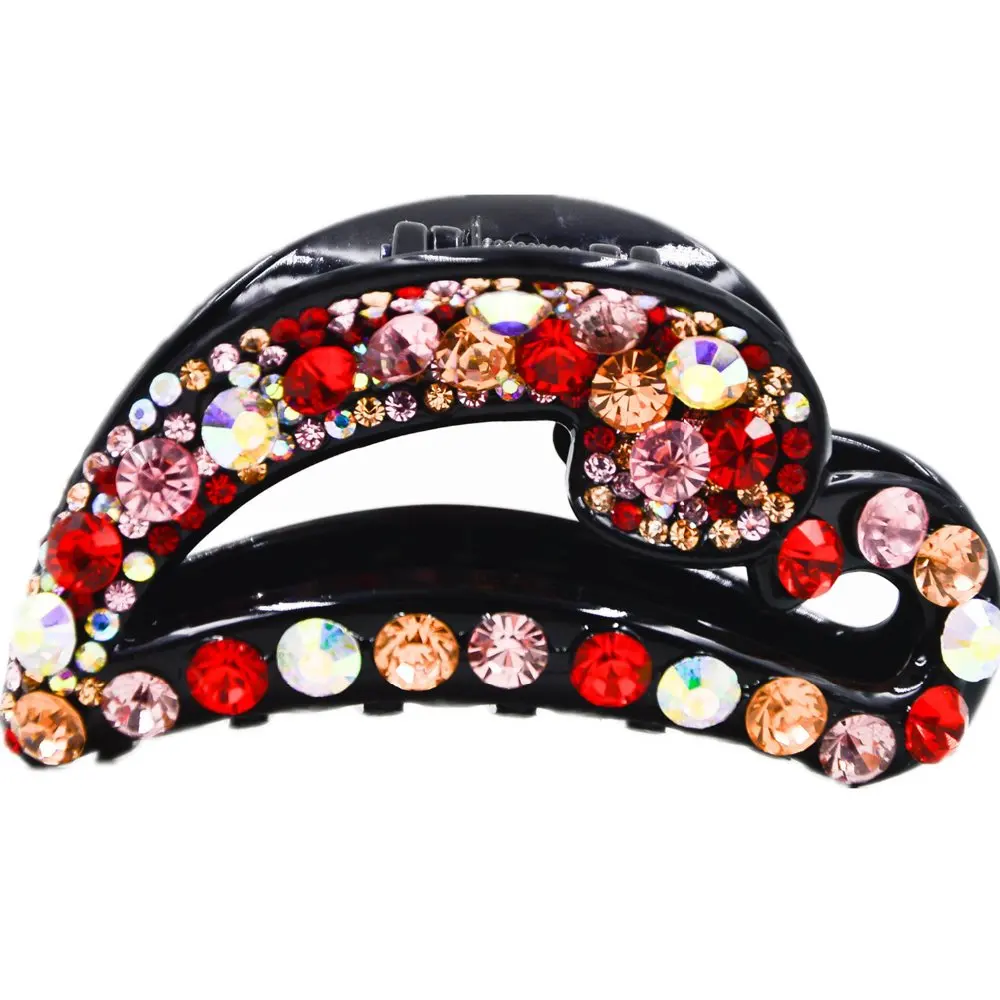

Fancyin Heart Shape Rhinestone Hair Claws Clips For Women Fashion Jewelry Acetate Hair Crab Accessories 8cm