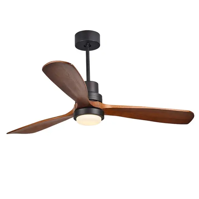 Modern Remote Control 52 Inch Wooden Blades Retro Ceiling Fan With