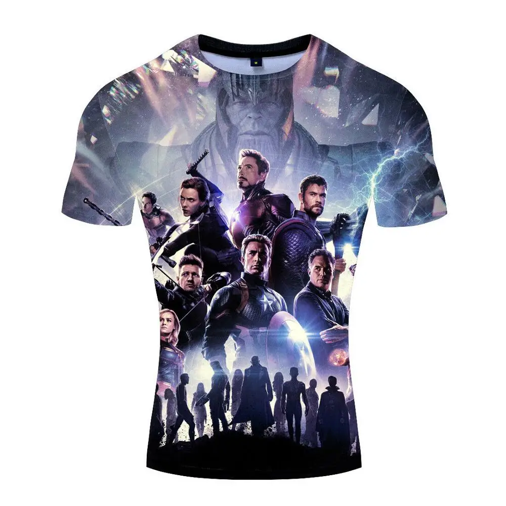 High Quality 3D Short Sleeve TShirt Men With Marvel Avengers Endgame American Captain Iron Man Spider Man Fitness Bodybuilding High Quality 3D Short Sleeve TShirt Men With Marvel Avengers Endgame American Captain Iron Man Spider Man Fitness Bodybuilding